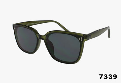 Fashion Extended Lens Square Wholesale Sunglasses green frame