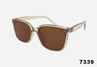 Fashion Extended Lens Square Wholesale Sunglasses tan frame