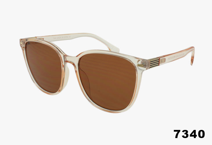 Wholesale Large Rounded Square Sunglasses in tan frame with brown lenses, stylish and protective.