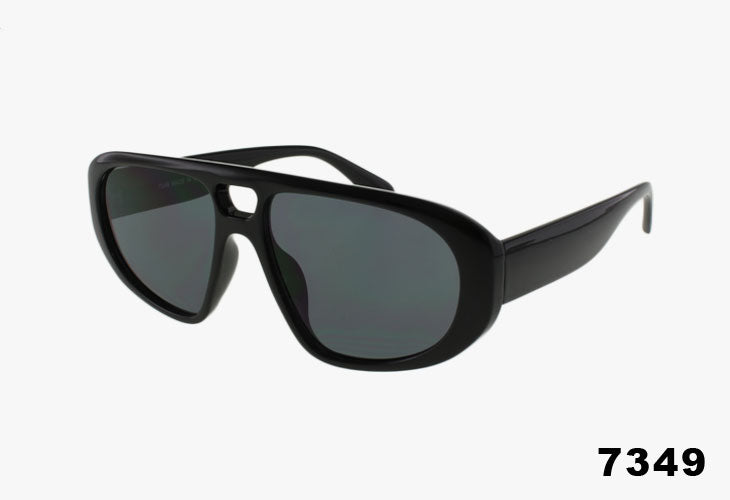 Wholesale Fashion Wide Frame Style Pilot Sunglasses black frame and grey lenses