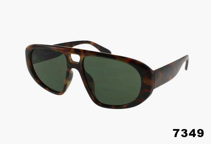 Wholesale Fashion Wide Frame Style Pilot Sunglasses tortoise frame and green lenses