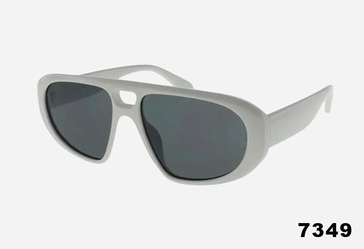 Wholesale Fashion Wide Frame Style Pilot Sunglasses white frame and grey lenses