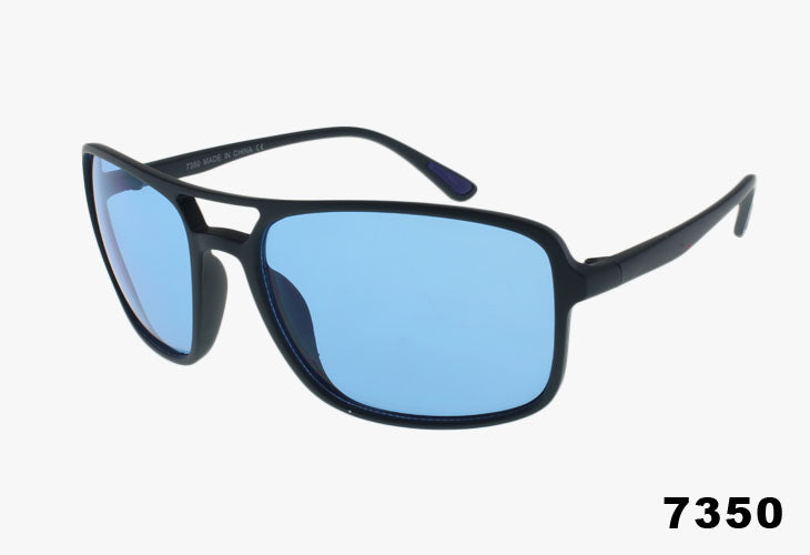 blue Wholesale Fashion Rubber Tipped Sport Pilot Sunglasses