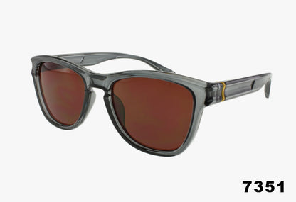Fashion Square Sport Wholesale Sunglasses grey frame with amber lens