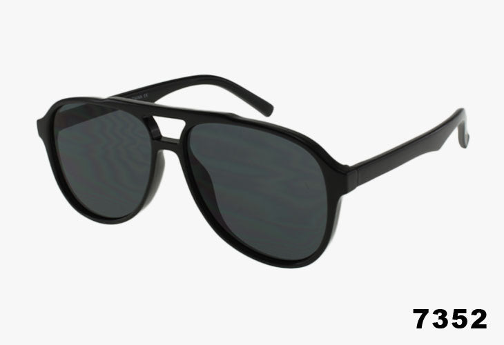 Wholesale Classic Square Aviator Pilot Sunglasses black frame and smoke lenses