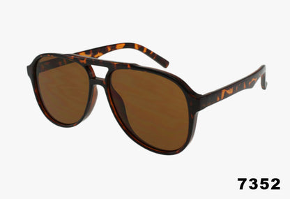Wholesale Classic Square Aviator Pilot Sunglasses tortoise frame and brown lenses