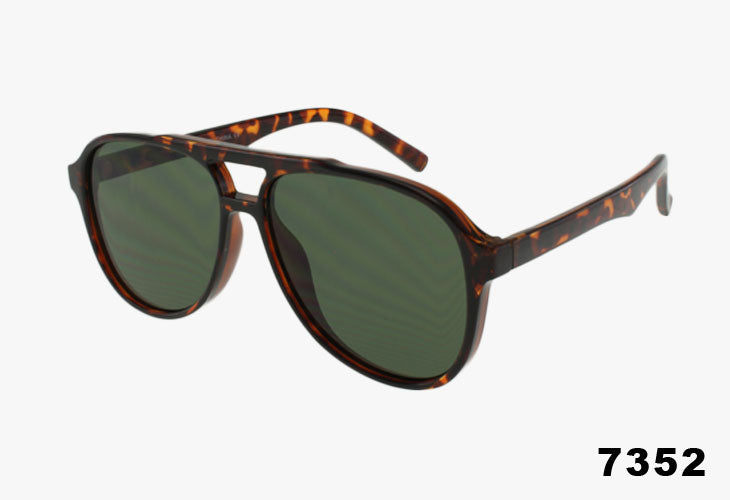 7352 - Wholesale Classic Square Aviator Pilot Sunglasses
