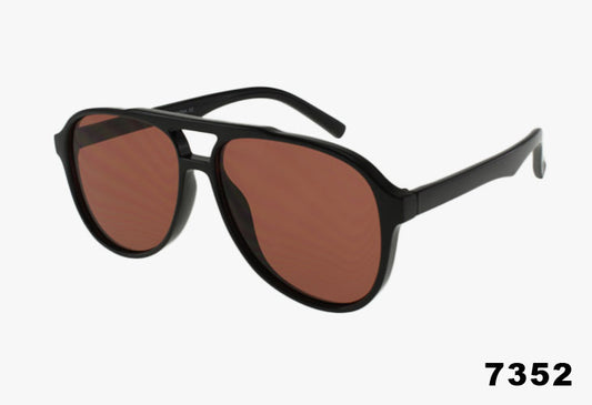 Wholesale Classic Square Aviator Pilot Sunglasses black frame and amber lenses