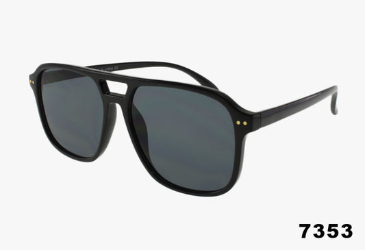 7353 - Wholesale Thin Frame Square Aviator Pilot Sunglasses
