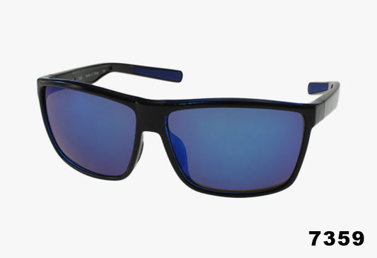 Wholesale Square Fashion Rubber Lined Sport Sunglasses blue mirror