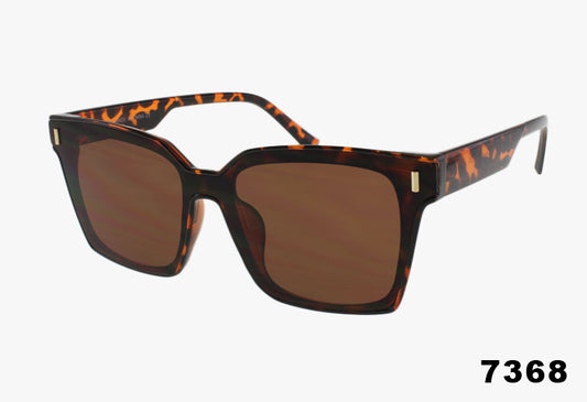 tortoise Wholesale Fashion Extended Lens Square Sunglasses