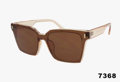 tan Wholesale Fashion Extended Lens Square Sunglasses