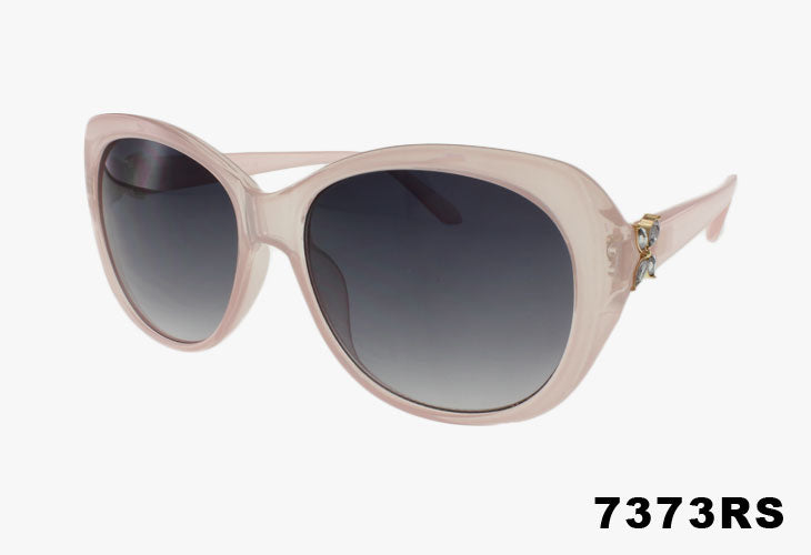 Wholesale Rounded Butterfly Style Rhinestone Sunglasses pink frame