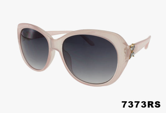 Wholesale Rounded Butterfly Style Rhinestone Sunglasses pink frame