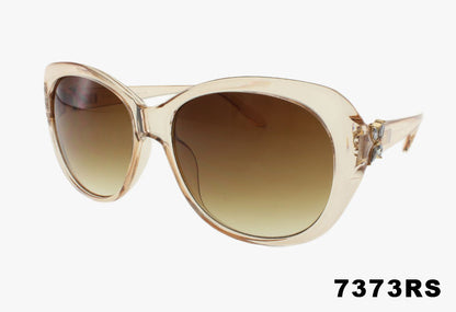 Wholesale Rounded Butterfly Style Rhinestone Sunglasses tan frame