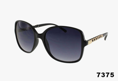 7375 - Wholesale Chain Link Temple Butterfly Sunglasses