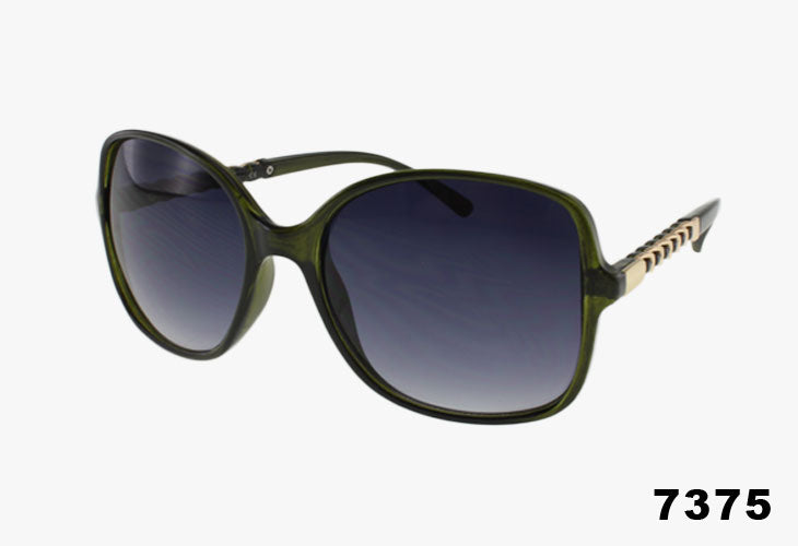 7375 - Wholesale Chain Link Temple Butterfly Sunglasses