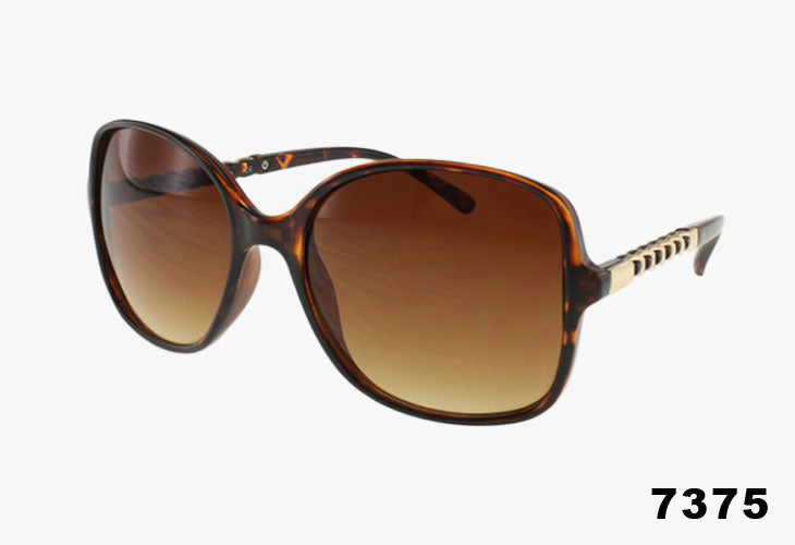 7375 - Wholesale Chain Link Temple Butterfly Sunglasses