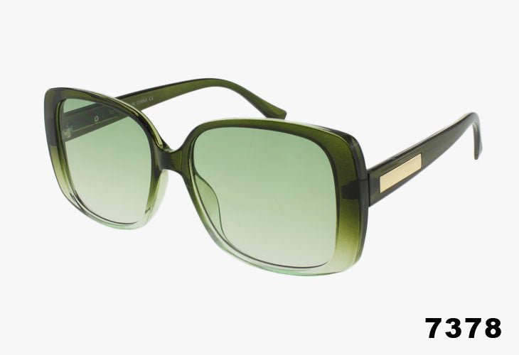 green Wholesale Large Classic Rounded Square Frame Sunglasses