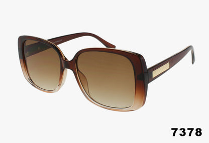 brown Wholesale Large Classic Rounded Square Frame Sunglasses