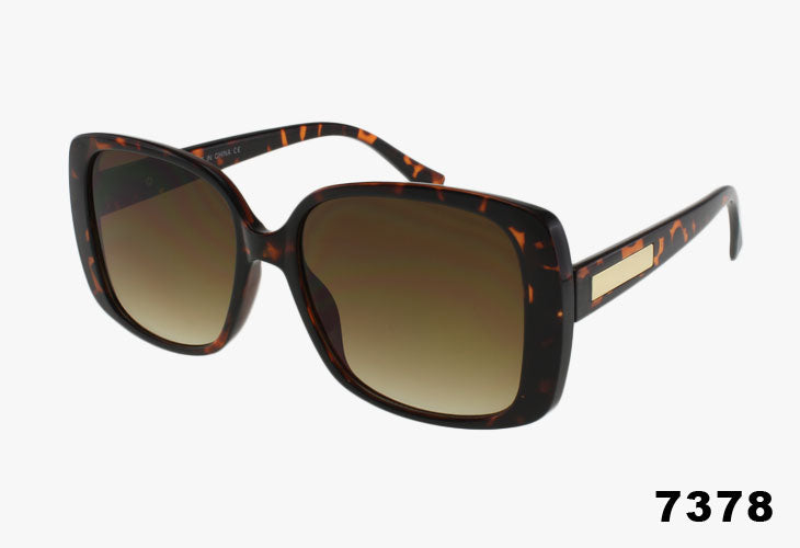 tortoise Wholesale Large Classic Rounded Square Frame Sunglasses