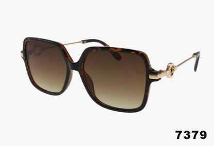 tortoise Black sunglasses with gold accents on a white background