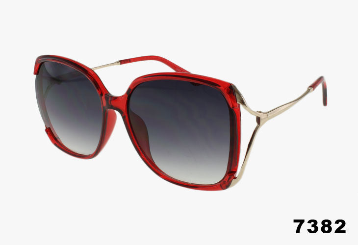 red Wholesale Fashion Butterfly Split Temple Sunglasses