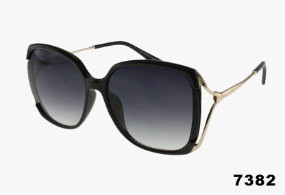black Wholesale Fashion Butterfly Split Temple Sunglasses