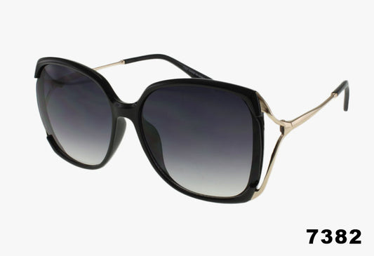 black Wholesale Fashion Butterfly Split Temple Sunglasses