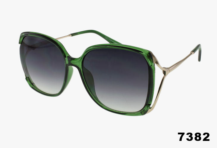 green Wholesale Fashion Butterfly Split Temple Sunglasses