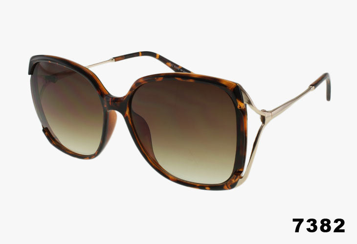 tortoise Wholesale Fashion Butterfly Split Temple Sunglasses