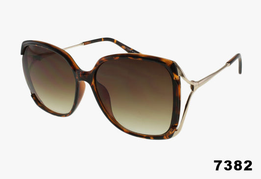 tortoise Wholesale Fashion Butterfly Split Temple Sunglasses