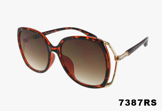 7387RS - Wholesale Fashion Rhinestone Split Temple Sunglasses