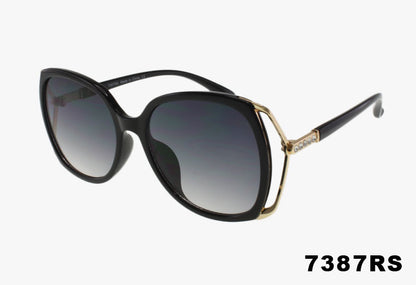 7387RS - Wholesale Fashion Rhinestone Split Temple Sunglasses