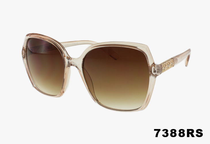 Wholesale Fashion Angular Frame Butterfly Sunglasses in beige color