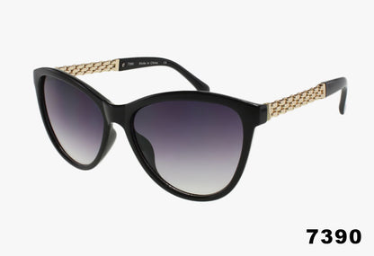 7390 - Fashion Metal Link Temple Wholesale Sunglasses
