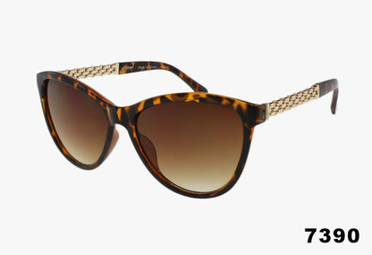 7390 - Fashion Metal Link Temple Wholesale Sunglasses
