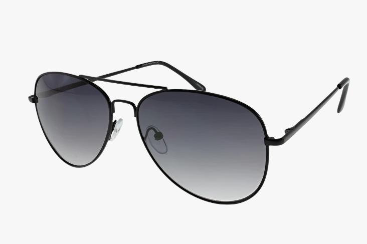 black Wholesale Classic Spring Hinge Metal Aviator Sunglasses