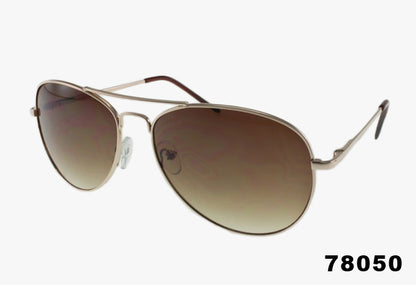 brown Wholesale Classic Spring Hinge Metal Aviator Sunglasses