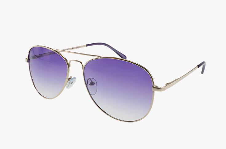 purple Wholesale Classic Spring Hinge Metal Aviator Color Sunglasses