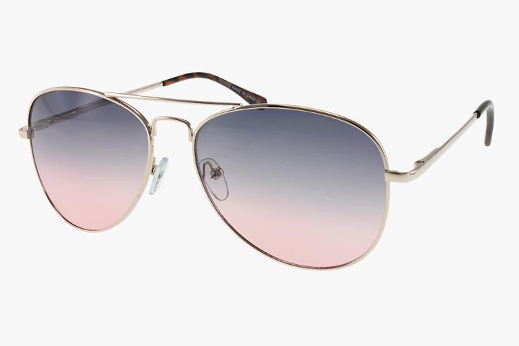 grey pink gradient Wholesale Classic Spring Hinge Metal Aviator Ombre Sunglasses