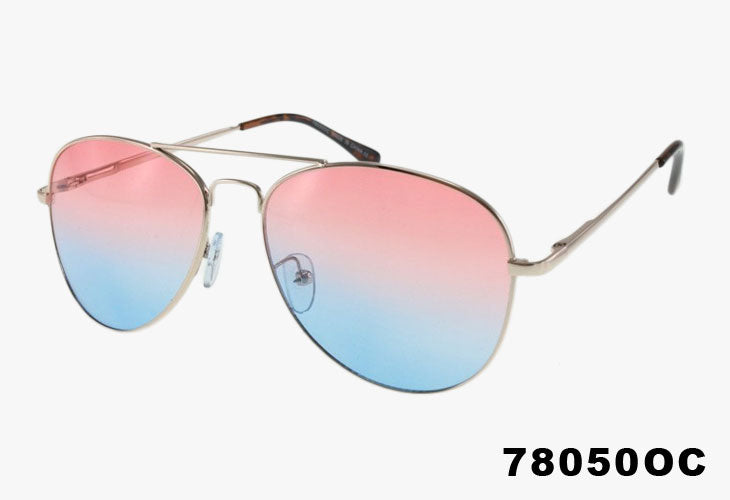 pink blue gradient Wholesale Classic Spring Hinge Metal Aviator Ombre Sunglasses