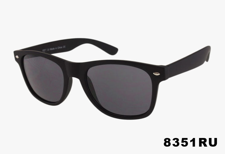 black rubber coated Wholesale Classic Rectangular Full Frame Sunglasses