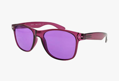 purple Classic Flex Hinge Rectangular Color Lens Wholesale Sunglasses