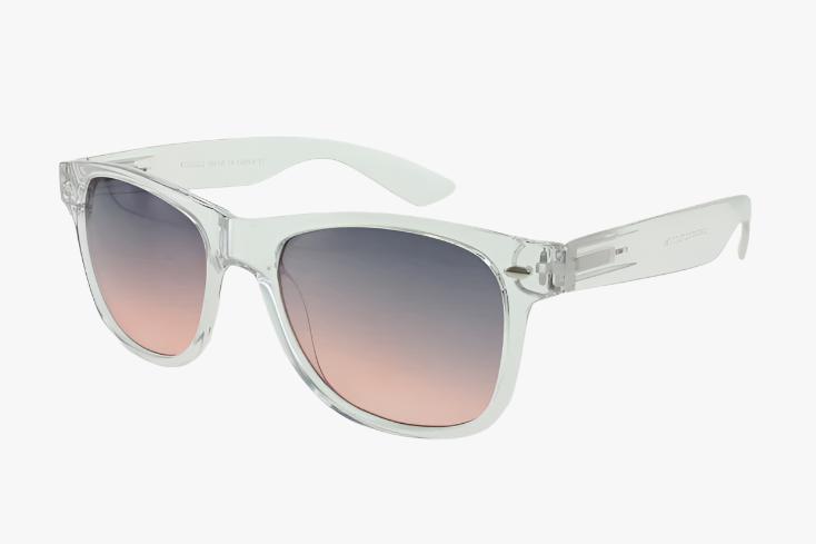 grey pink Classic Flex Hinge Rectangular Clear Color Wholesale Sunglasses