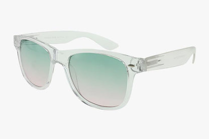 green pink Classic Flex Hinge Rectangular Clear Color Wholesale Sunglasses