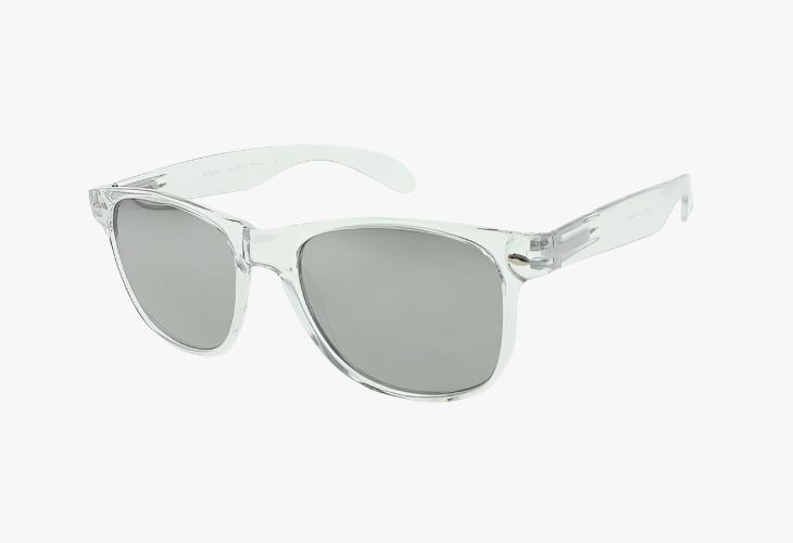 clear silver mirror lens Classic Flex Hinge Rectangular Mirror Wholesale Sunglasses