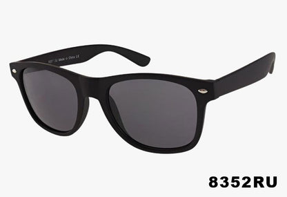 black Classic Flex Hinge Rectangular Rubber Finish Wholesale Sunglasses