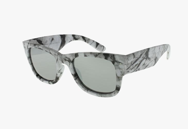 silver mirror Wholesale Medium Classic Square Print Mirror Sunglasses