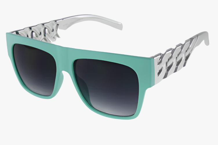 teal Wholesale Fashion Flat Top Chain Link Sunglasses